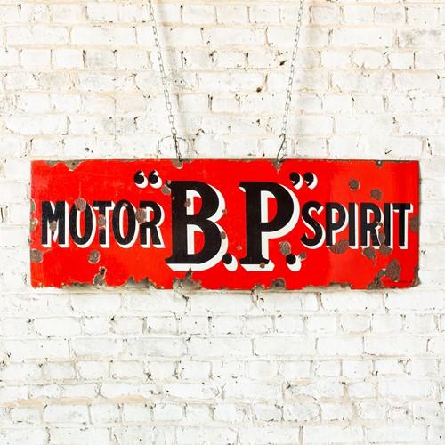 Early Bp Motor Spirit Banner Enamel Sign