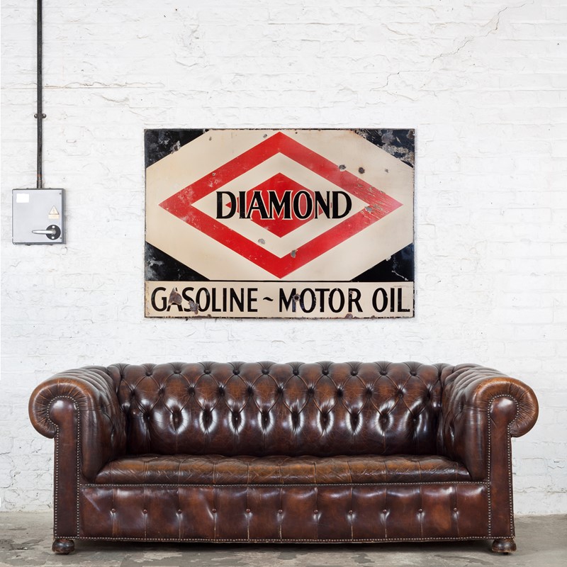 A large, Diamond Gasoline / Motoroil Enamel Sign-ljw-antiques-0913-wsofa-main-637180827047938576.jpg