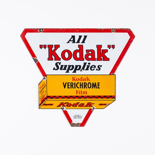 Double-Sided Shaped Kodak Supplies Enamel Sign