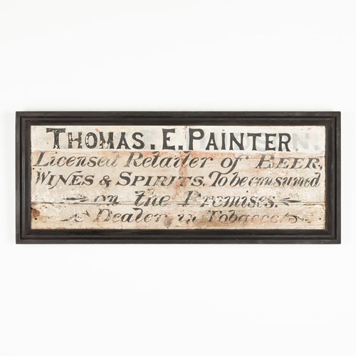 Antique Beer, Wine & Spirits Retailer Pub Trade Sign