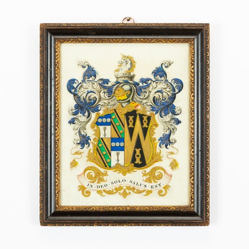 Late Georgian Armorial Achievement On Vellum