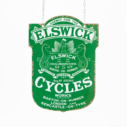 Elswick Cycles - Early, Double Sided Enamel Sign