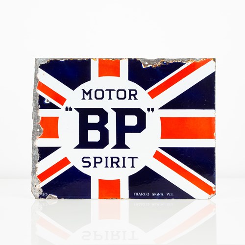 Double-Sided, Bp Motor Spirit Union Jack Enamel Sign