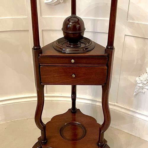 Antique George III Quality Mahogany Shaving Stand