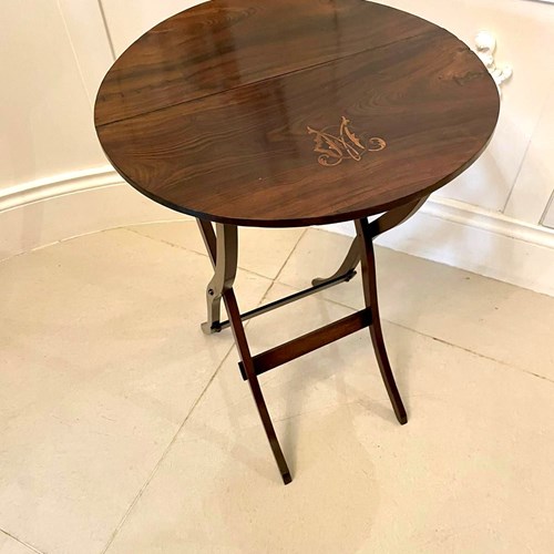 Antique Victorian Rosewood Small Folding Coach Table
