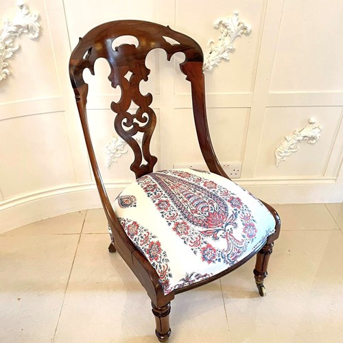 Antique Victorian Quality Rosewood Side Chair