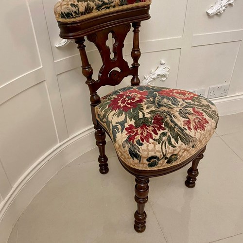 Antique Unusual Victorian Oak Side Chair