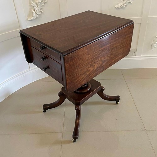 Antique Regency Quality Mahogany Free Standing Lamp/Side Table