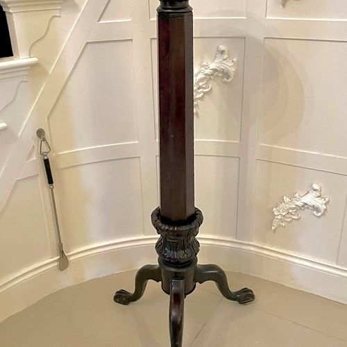 Antique Victorian Carved Mahogany Torchere/Plant Stand