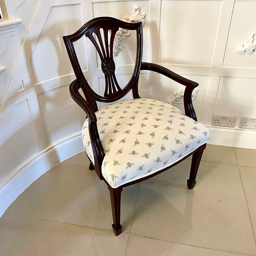 Antique Victorian Quality Hepplewhite Style Mahogany Armchair