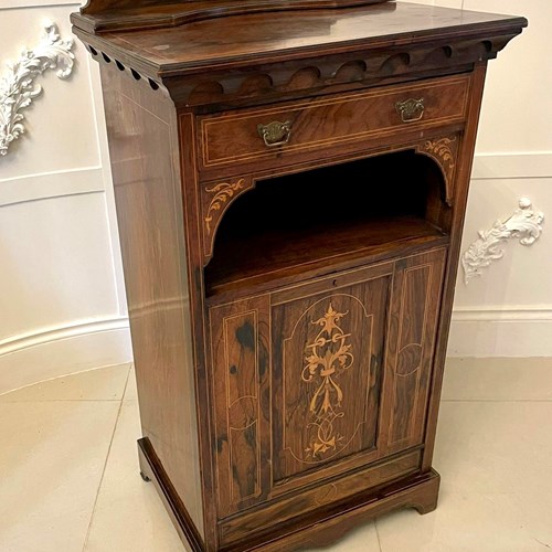 Antique Edwardian Quality Rosewood Inlaid Side Cabinet