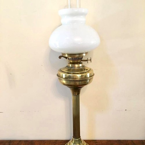 Antique Victorian Brass Oil Lamp