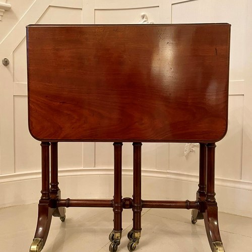  Antique Fine George III Mahogany Spider Leg Drop-Leaf Table