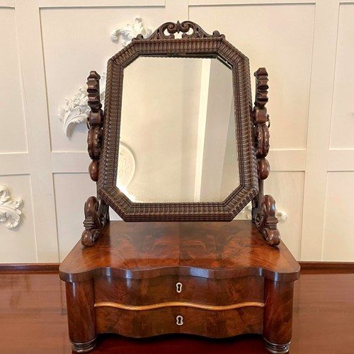 Antique Fine Quality Victorian Mahogany Dressing Mirror