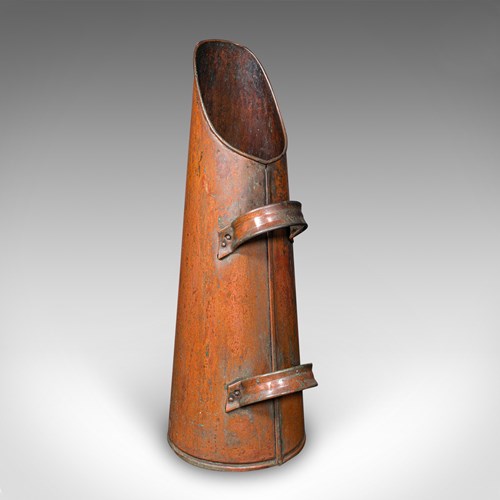 Antique Coal Shaker, English, Copper, Fireside Hod, Scuttle, Victorian, C.1870