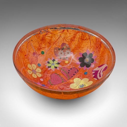 Small Contemporary Pot Pourri Dish, English, Art Glass, Decorative Fruit Bowl