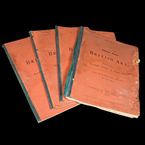 4 Vols Antique Folio, Imperial Gallery Of British Art, Engravings, Victorian
