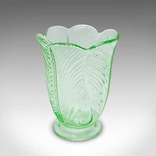 Vintage Art Deco Vase, English, Tulip Form, Glass Flower Pot, Early 20Th Century