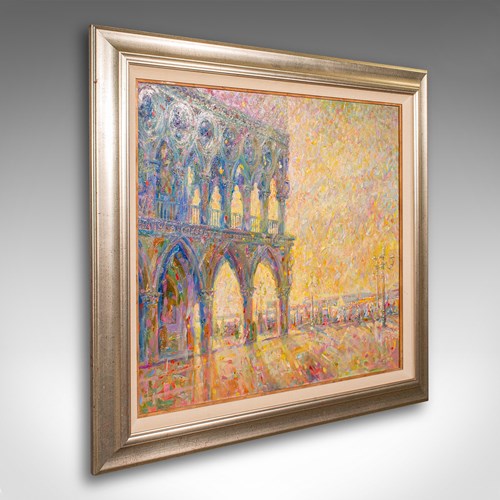 Contemporary Venetian Painting, English, Oil On Canvas, Venice Sunlight, Signed