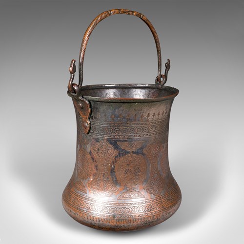 Antique Water Bucket, Burmese, Silvered Copper, Fireside Store, Georgian, C.1800