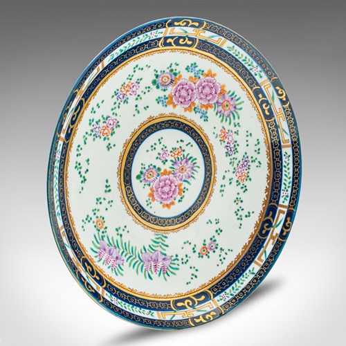 Antique Deep Display Charger, French, Ceramic, Decorative Plate, Victorian, 1900