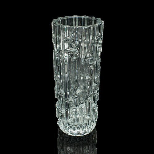 Vintage Designer Vase, Czech, Bohemian Art Glass, Flower Sleeve, Mid Century