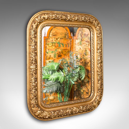 Small Antique Hall Mirror, English, Gilt Gesso, Vanity, Wall, Georgian, C.1800