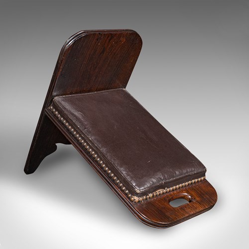 Antique Gentleman's Gout Stool, English, Leather, Occasional Foot Rest, Georgian