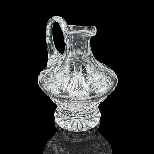 Vintage Cut Crystal Whiskey Waterer, English, Mid Century, Pouring Ewer, C.1950