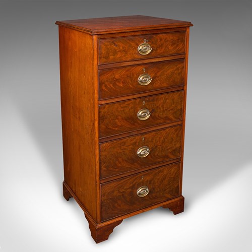 Antique English Tallboy, Chest Of Drawers, Victorian Walnut, Flame, Circa 1850