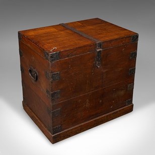 Antique Silver Chest, English, Oak,...