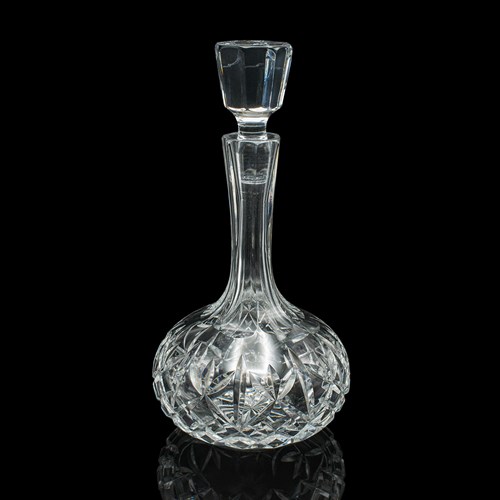 Vintage Merlot Decanter, English Cut Glass, Medium Body Wines, Mid Century, 1960