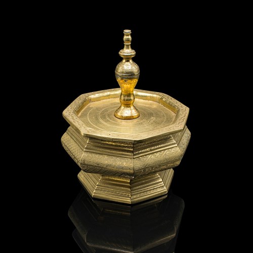 Antique Temple Betel Nut Dish, Indonesian, Engraved Brass Sireh Stand, Victorian