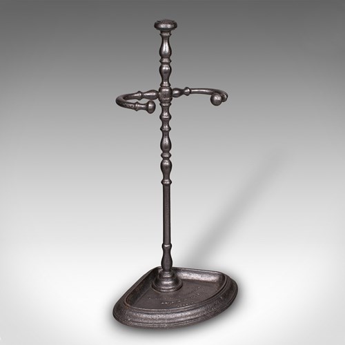 Antique Corner Umbrella Stand, French, Cast Iron, Hallway Drying Rack, Victorian