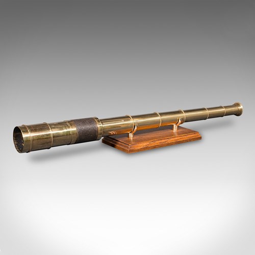 Antique Telescope, English, 6-Draw, Brass, Leather, Terrestrial, Victorian, 1860