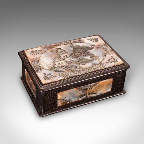 Small Antique Keepsake Box, Oriental, Decorative Case, Qing Dynasty, Edwardian