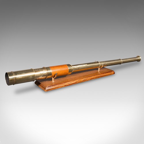 Antique 3 Draw Telescope, English Brass, Terrestrial Instrument, Victorian, 1880