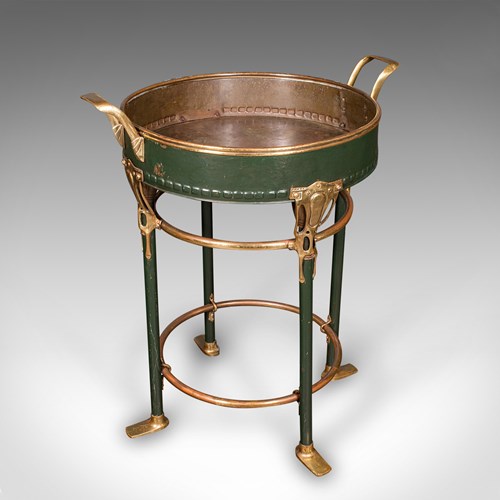 Antique Bottle Cooler, French Brass, Cocktail Party, Jardiniere Stand, Victorian