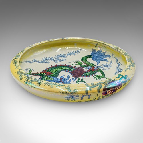 Antique Serving Bowl, English, Ceramic, Fruit Dish, Oriental Taste, Circa 1920
