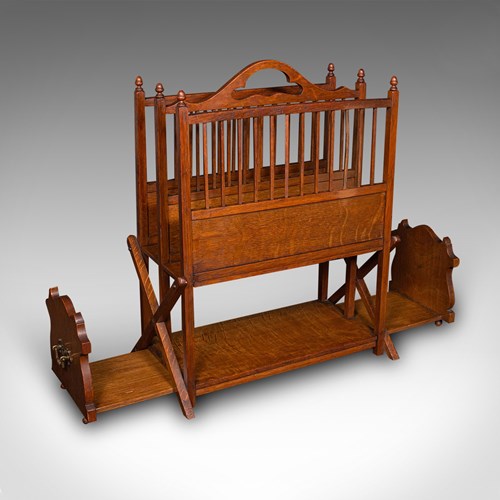 Antique Metamorphic Canterbury Stand, English, Oak, Magazine Rack, Edwardian