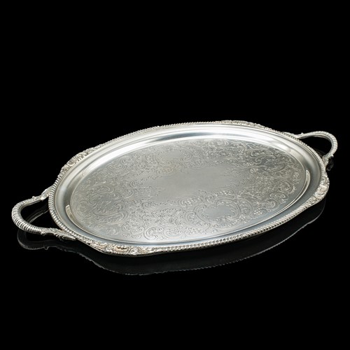 Vintage Serving Tray, American, Silver Plate, Afternoon Tea, Cocktail Platter