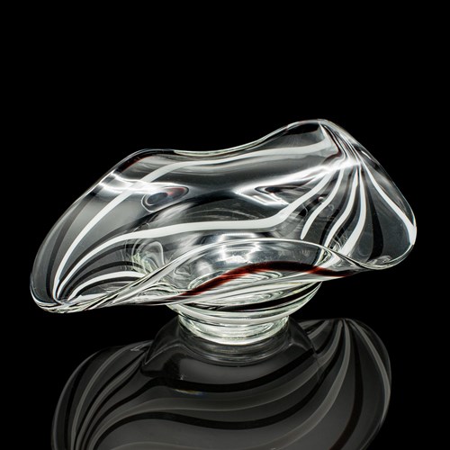 Vintage Display Bowl, Continental, Art Glass, Bonbon, Fruit Dish, Circa 1970