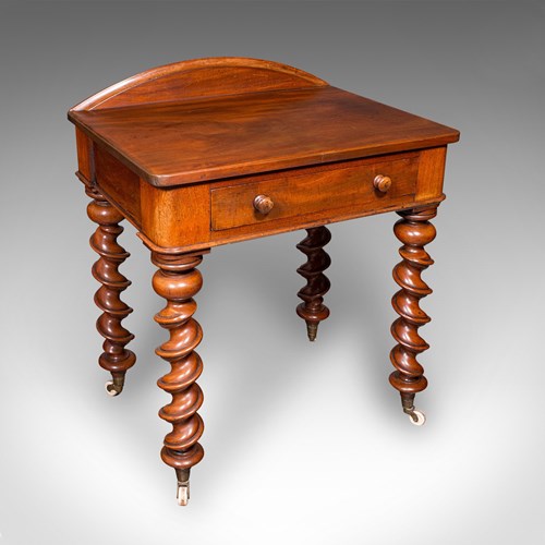 Antique Writing Desk, English Side Table, Correspondence, Study, Victorian, 1890