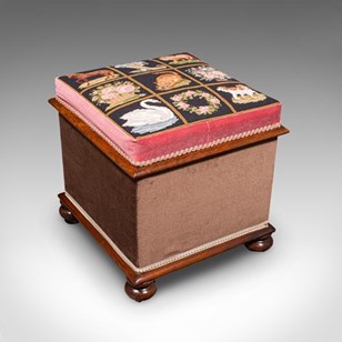 Antique Ottoman Footstool, English,...