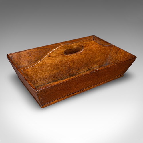 Antique Housekeeper’S Carry, English Oak, Cutlery Tray, Trug, Work Box, Georgian