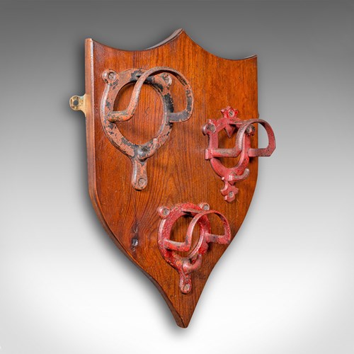 Antique Equestrian Yard Hanging Shield, Scottish, Pine, Tack Plaque, Victorian