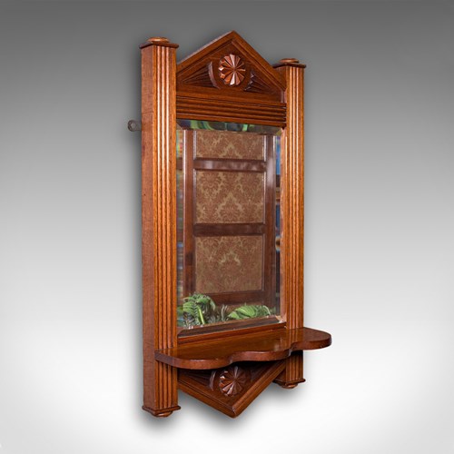Antique Hallway Mirror, English, Walnut, Glass, Valet, Reception Hall, Edwardian