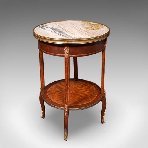 Antique Lounge Side Table, Italian, Marble, Wine, Occasional, Victorian, C.1900