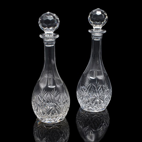 Pair Of Vintage Spirit Decanters, English, Cut Glass, Liqueur Bottle, Port, Gin