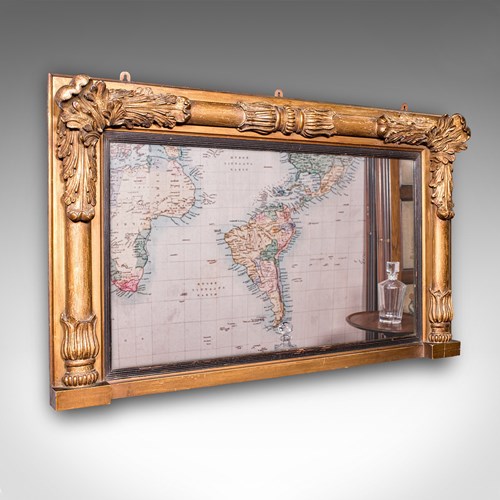 Antique Regency Overmantle Mirror, English, Giltwood, Neoclassical, Circa 1820